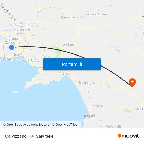 Calvizzano to Salvitelle map
