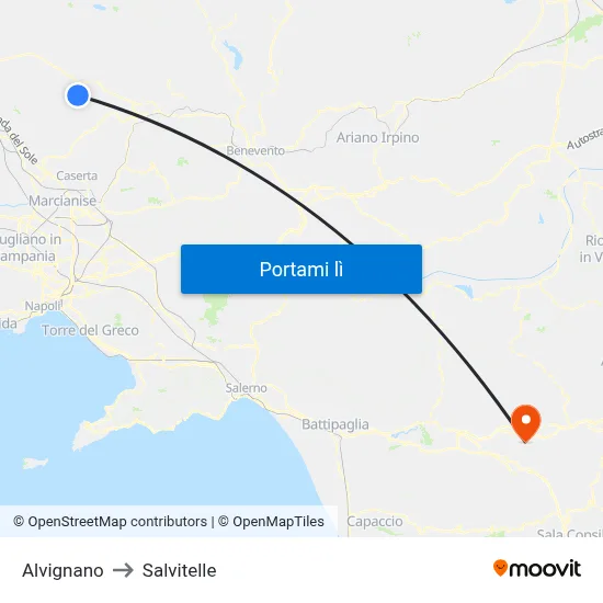 Alvignano to Salvitelle map