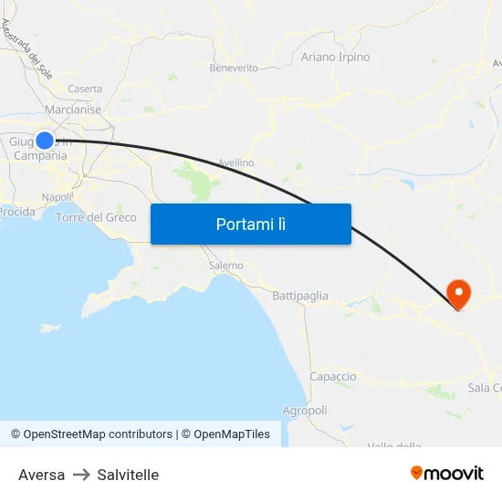 Aversa to Salvitelle map