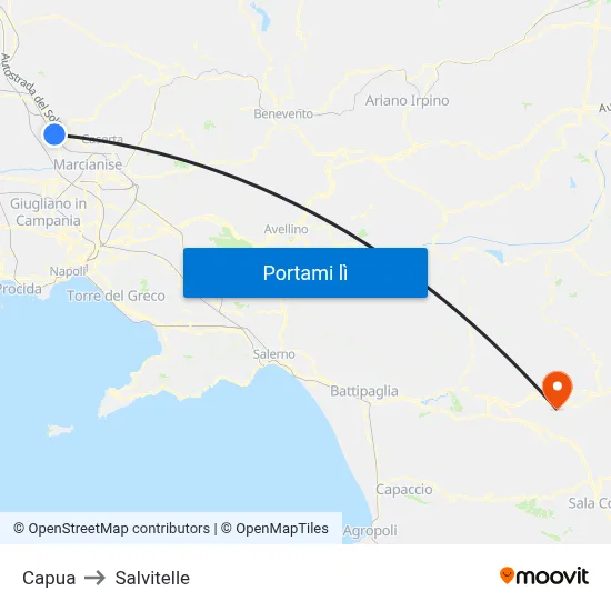 Capua to Salvitelle map