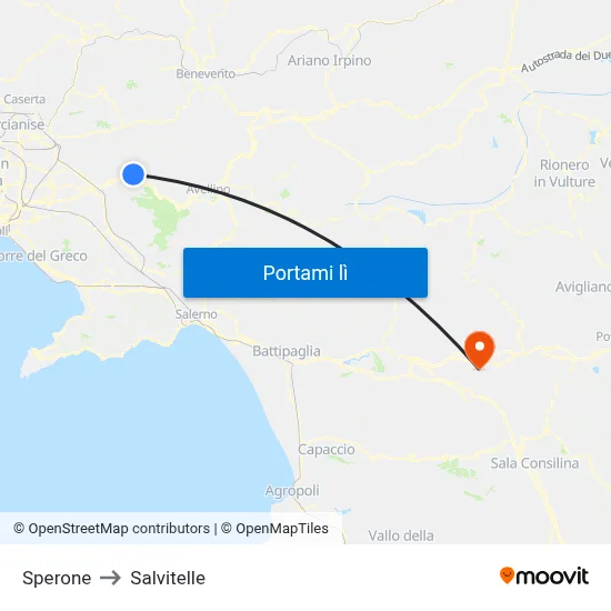 Sperone to Salvitelle map