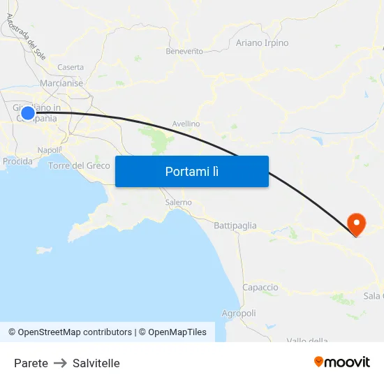 Parete to Salvitelle map