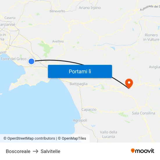 Boscoreale to Salvitelle map
