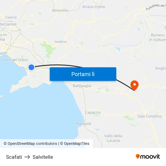 Scafati to Salvitelle map
