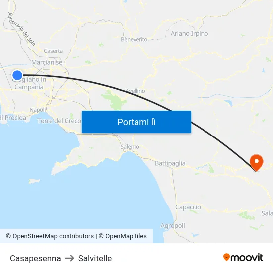 Casapesenna to Salvitelle map