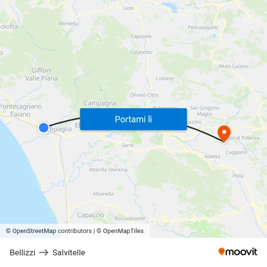 Bellizzi to Salvitelle map