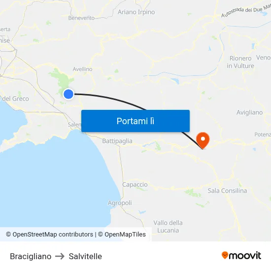 Bracigliano to Salvitelle map