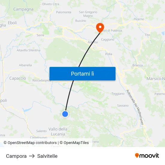 Campora to Salvitelle map