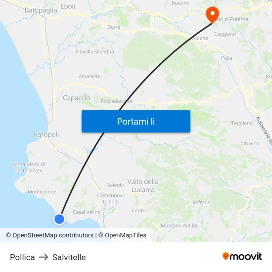 Pollica to Salvitelle map