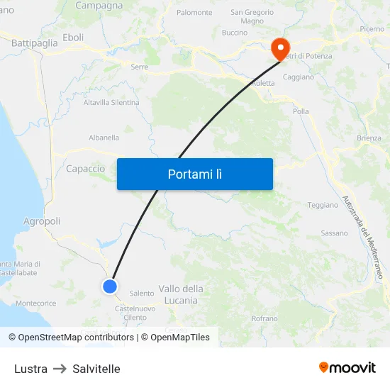 Lustra to Salvitelle map