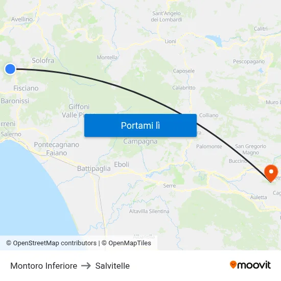 Montoro Inferiore to Salvitelle map