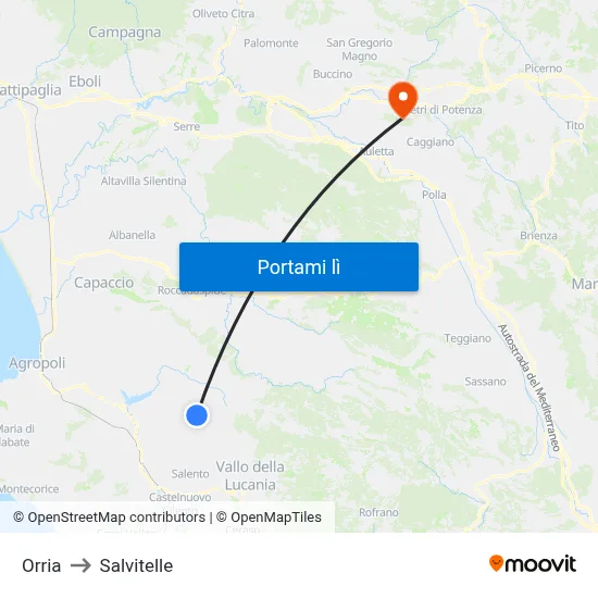 Orria to Salvitelle map