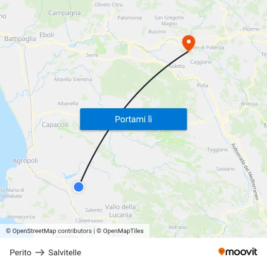 Perito to Salvitelle map