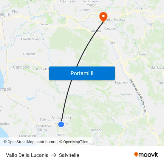 Vallo Della Lucania to Salvitelle map