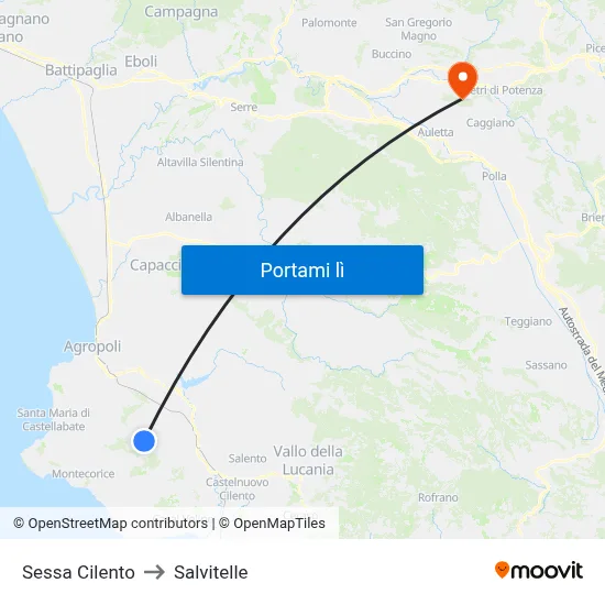 Sessa Cilento to Salvitelle map