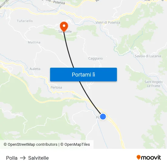 Polla to Salvitelle map