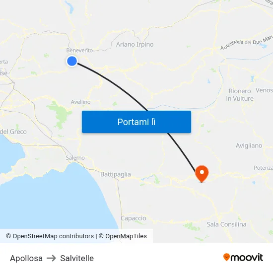 Apollosa to Salvitelle map