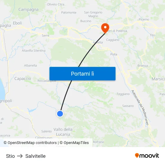 Stio to Salvitelle map