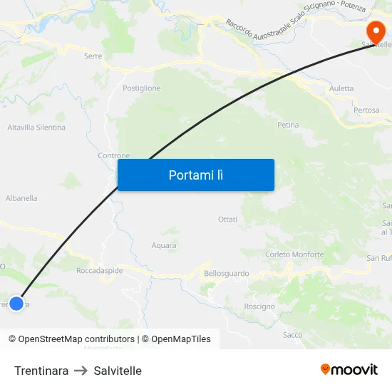 Trentinara to Salvitelle map