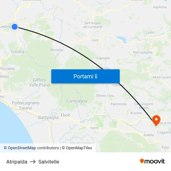 Atripalda to Salvitelle map