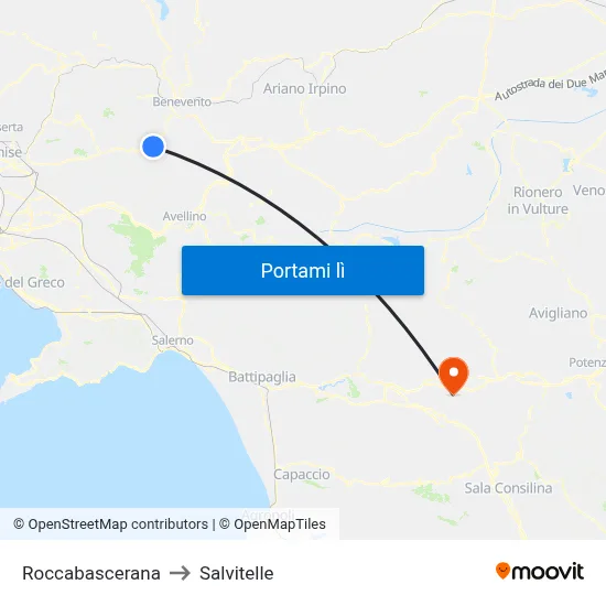 Roccabascerana to Salvitelle map