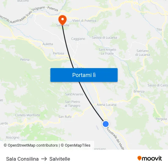 Sala Consilina to Salvitelle map