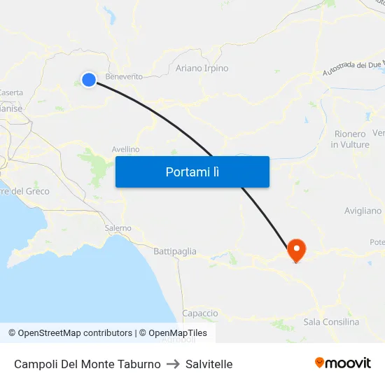 Campoli Del Monte Taburno to Salvitelle map