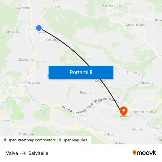 Valva to Salvitelle map
