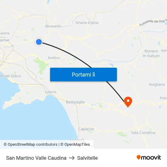 San Martino Valle Caudina to Salvitelle map