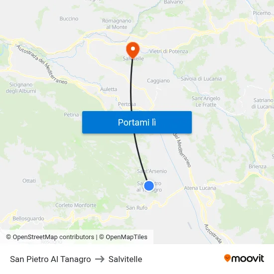 San Pietro Al Tanagro to Salvitelle map