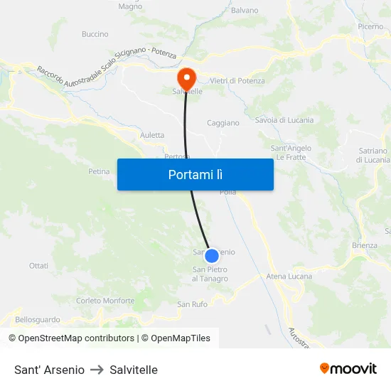 Sant' Arsenio to Salvitelle map
