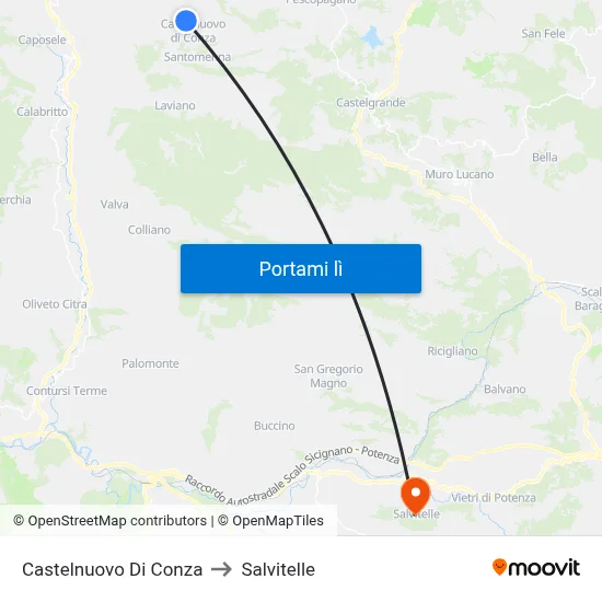 Castelnuovo Di Conza to Salvitelle map