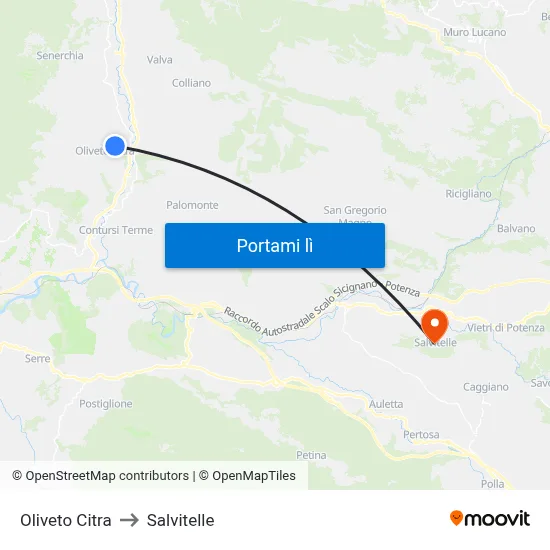 Oliveto Citra to Salvitelle map