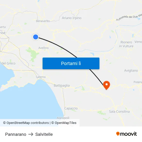 Pannarano to Salvitelle map