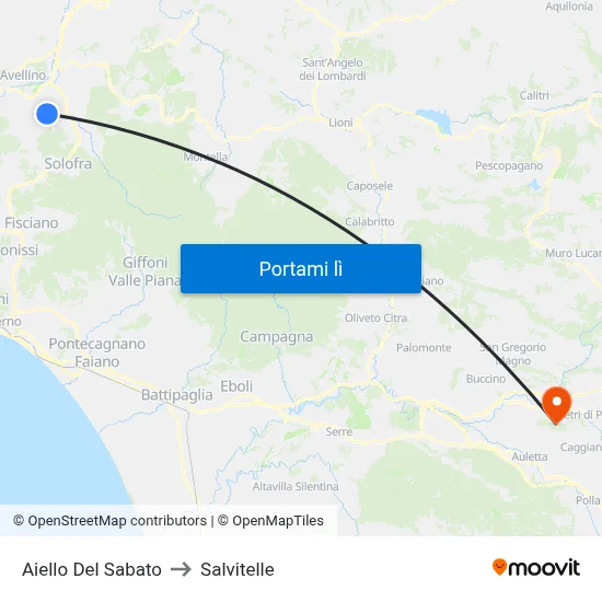 Aiello Del Sabato to Salvitelle map