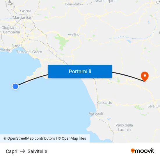 Capri to Salvitelle map