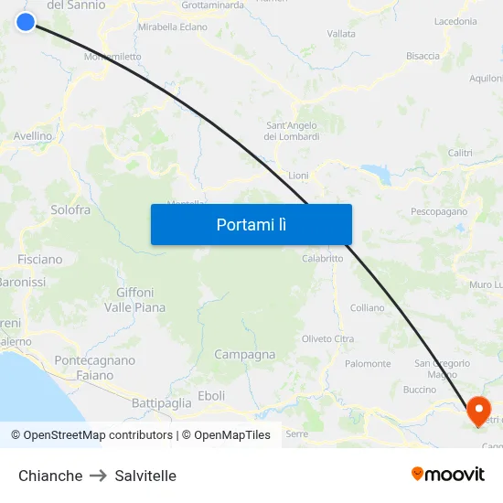 Chianche to Salvitelle map
