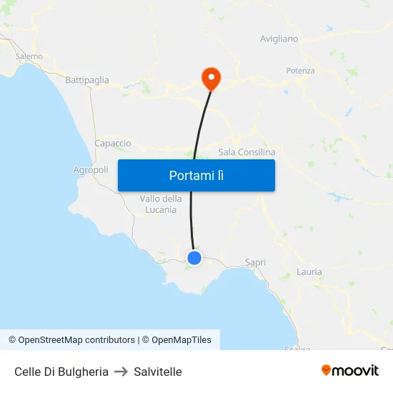 Celle Di Bulgheria to Salvitelle map