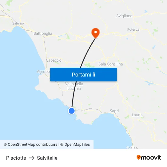 Pisciotta to Salvitelle map