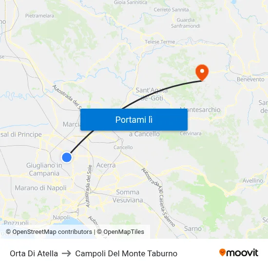 Orta Di Atella to Campoli Del Monte Taburno map