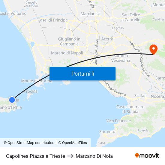 Capolinea Piazzale Trieste to Marzano Di Nola map