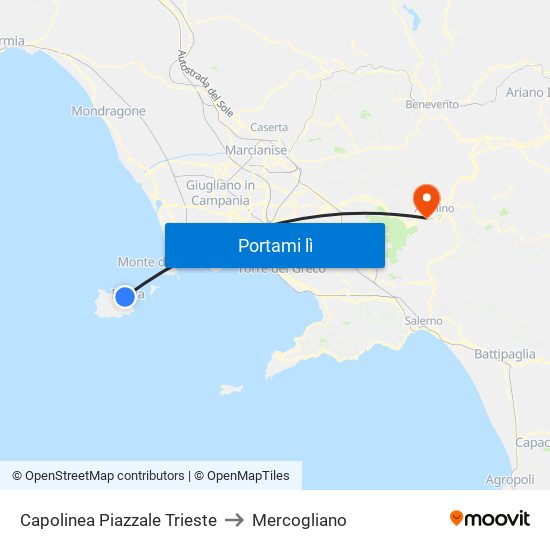 Capolinea Piazzale Trieste to Mercogliano map