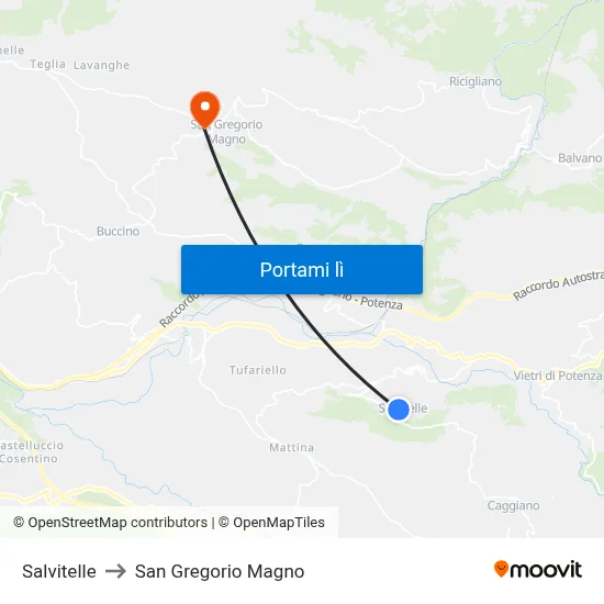 Salvitelle to San Gregorio Magno map