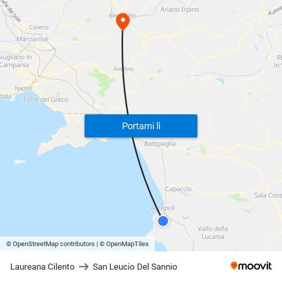 Laureana Cilento to San Leucio Del Sannio map