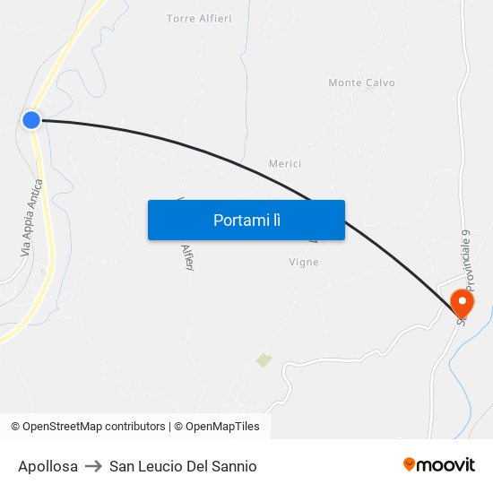 Apollosa to San Leucio Del Sannio map