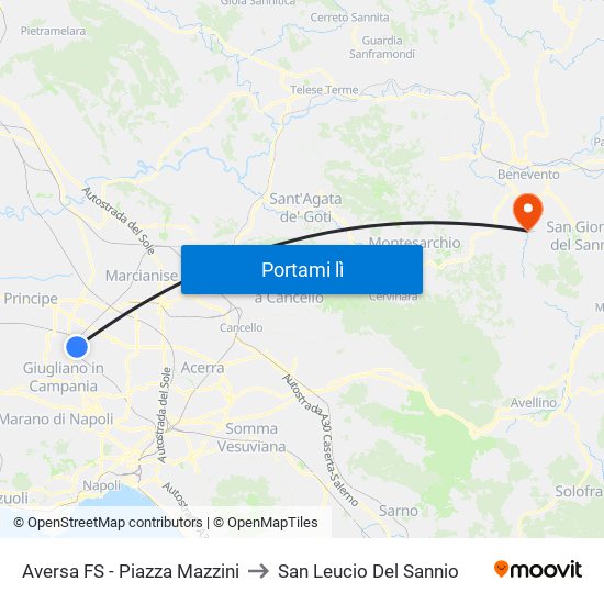 Aversa FS - Piazza Mazzini to San Leucio Del Sannio map