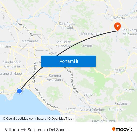 Vittoria to San Leucio Del Sannio map