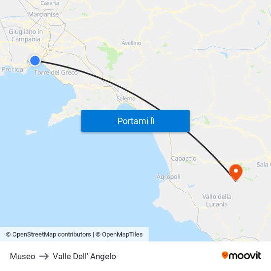 Museo to Valle Dell' Angelo map