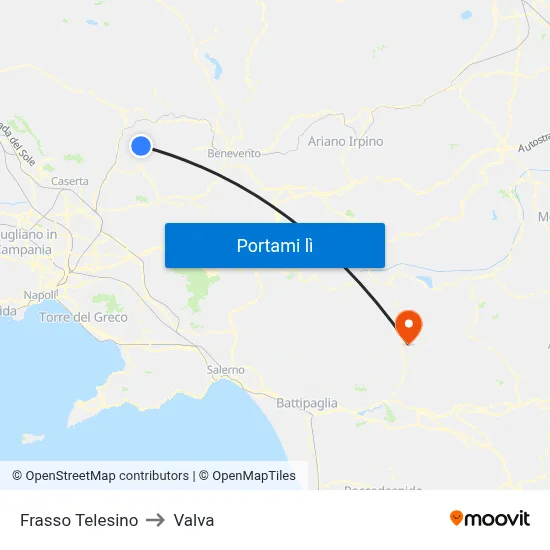 Frasso Telesino to Valva map