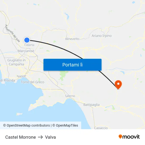 Castel Morrone to Valva map